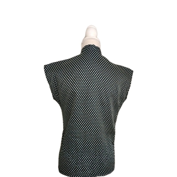 Vintage Judy Bond Sleeveless Button Front Top Polka Dot Neck Tie Size 10 Women's - Picture 4 of 5